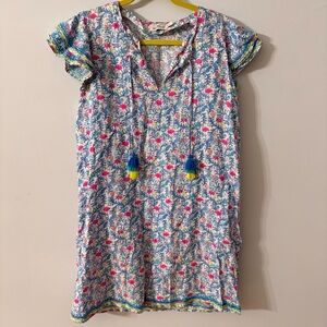 Vineyard Vines Floral Dress with Blue and Pink Accents